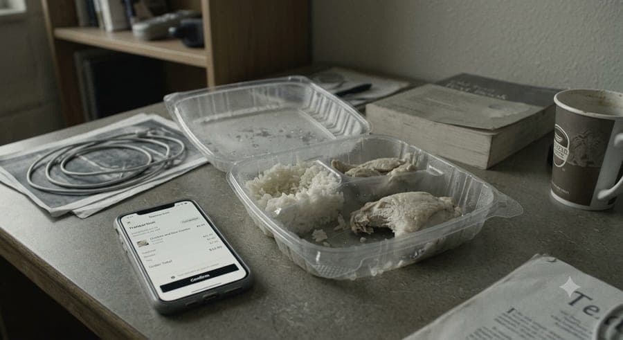 Flavorless takeout meal